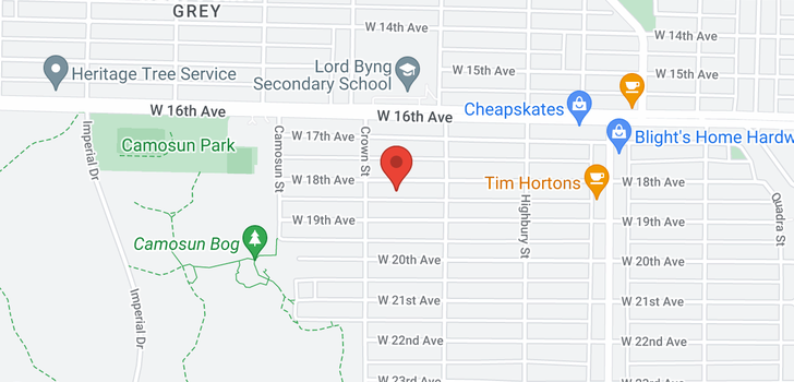 map of 3964 W 18TH AVENUE